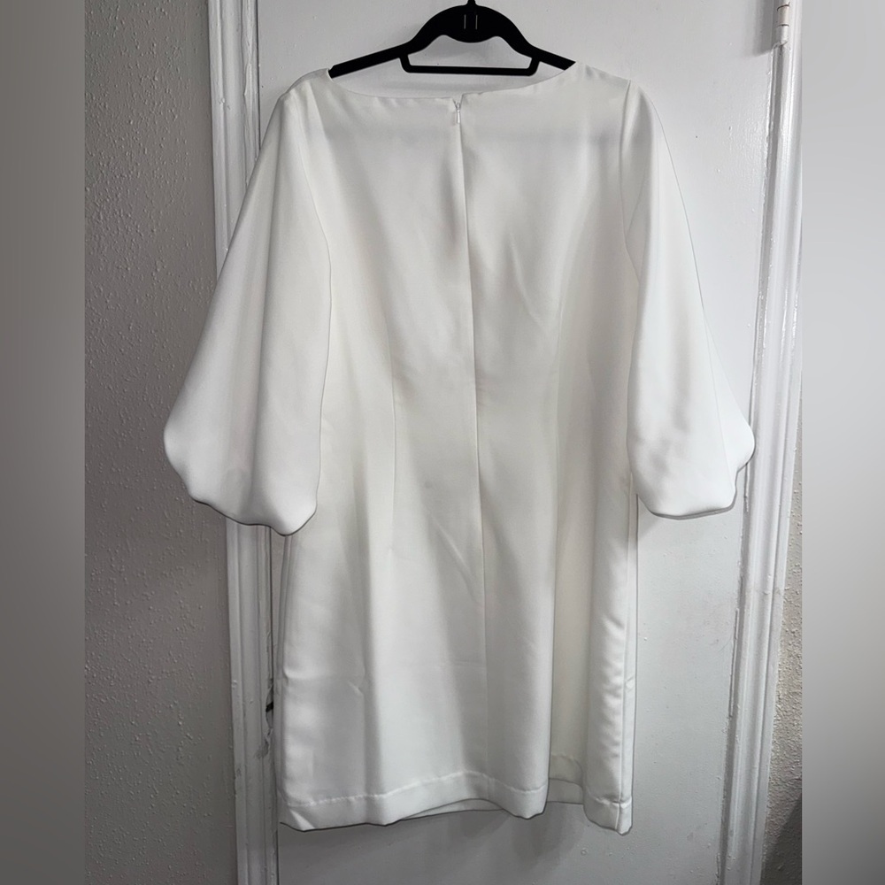 Banana Republic balloon-sleeve white dress size 10 NWT - Picture 4 of 7